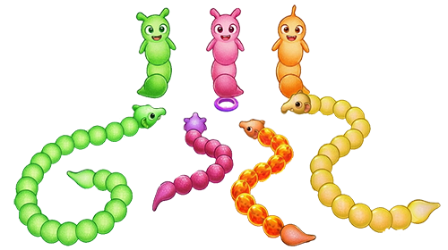 Colorful Snake Assault game characters